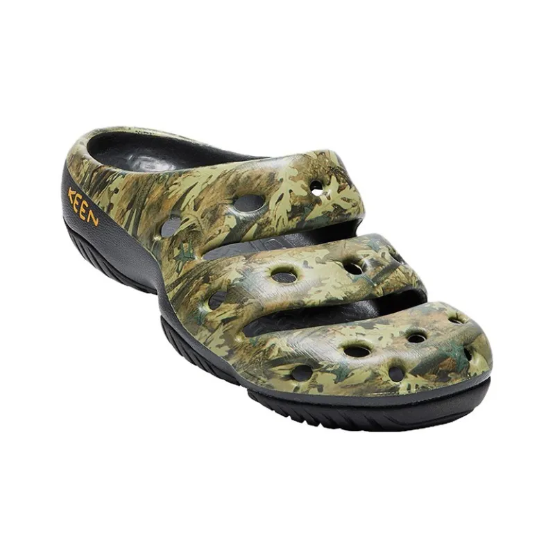 KEEN Yogui Artsfull Rubber Sole Quick Dry Slide Slippers Men's Black Green-2