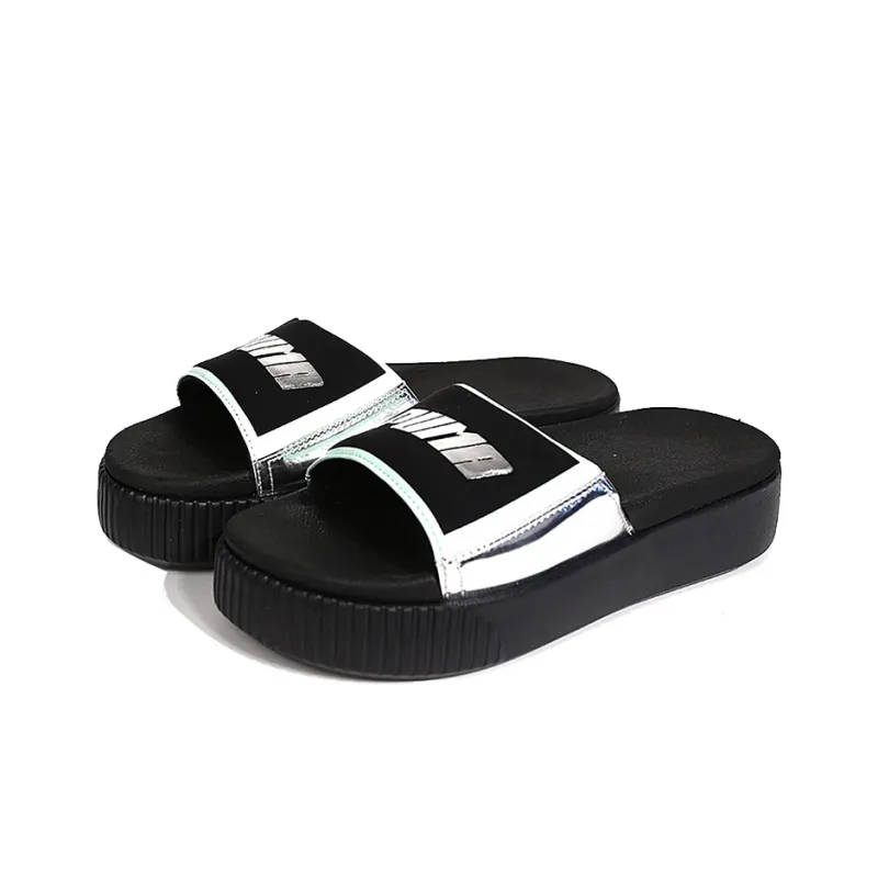 PUMA Platform Slide Tz Metallic Wns 'Silver' Women's-2