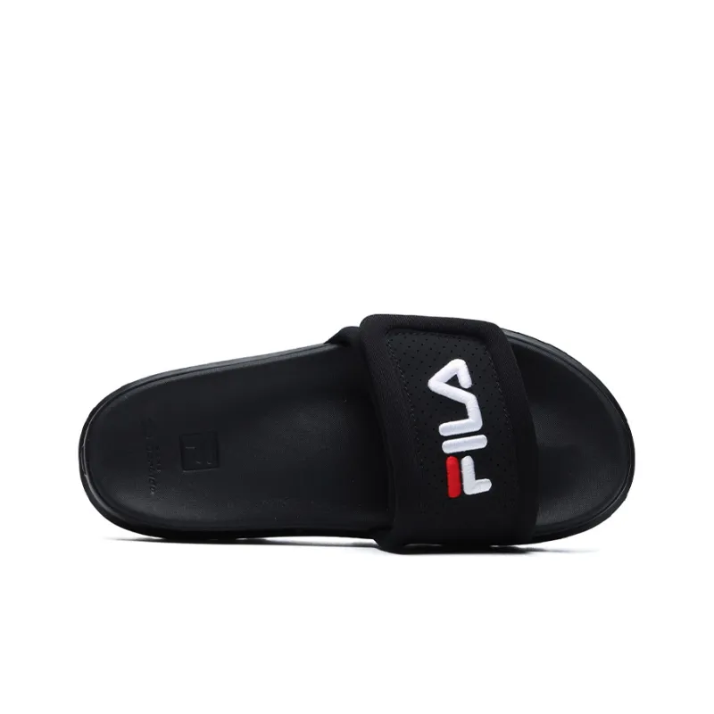 FILA Stylish Cozy Flat Heel Sports Slippers Black Women's-3