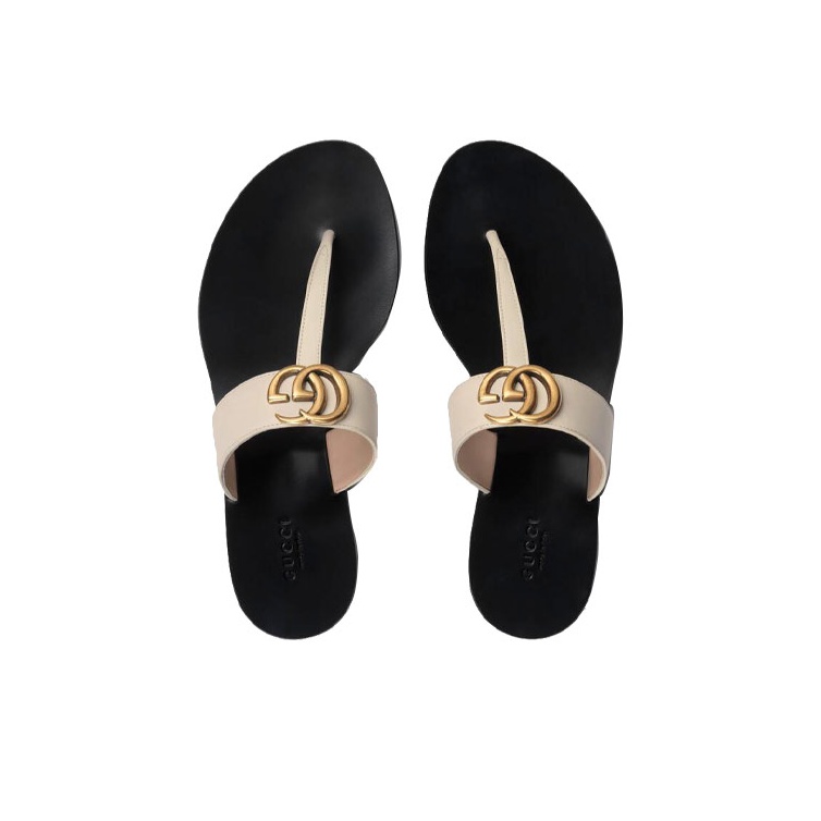 leather sandal with double g