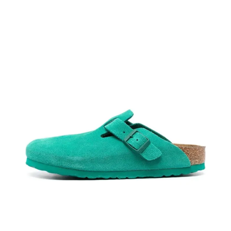 Birkenstock Boston Suede Leather Narrow Fit 'Digital Green' Women's-0