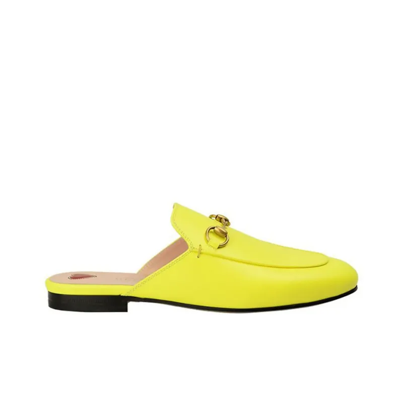 GUCCI Princetown Stylish Sandals Women's Neon Yellow-1