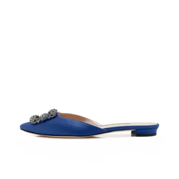 MANOLO BLAHNIK Wrap toe Slippers Women's Dark Blue