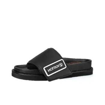 LOUIS VUITTON Sunset Slip Resistant Slide Slippers Women's Black White