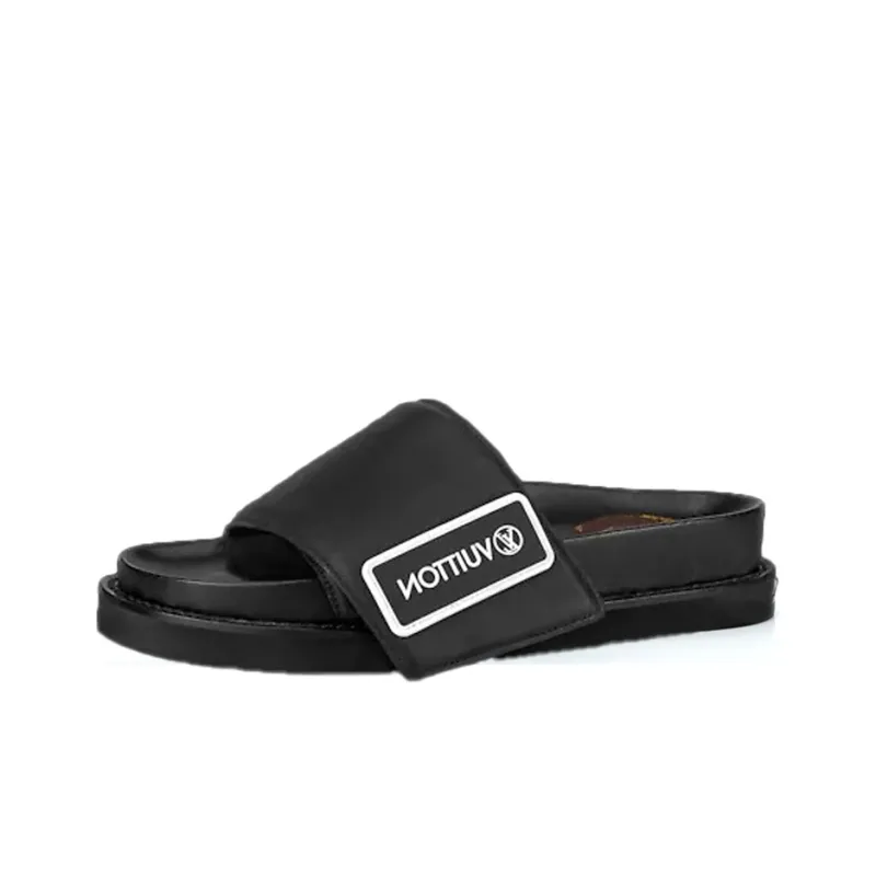 LOUIS VUITTON Sunset Slip Resistant Slide Slippers Women's Black White-0