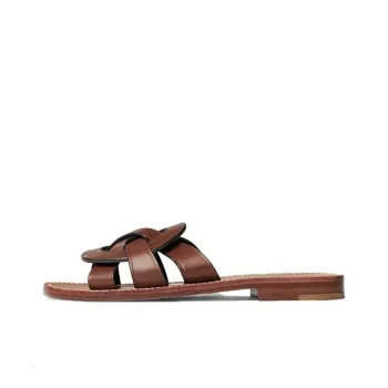COACH Issaa Leather Flat Sandals