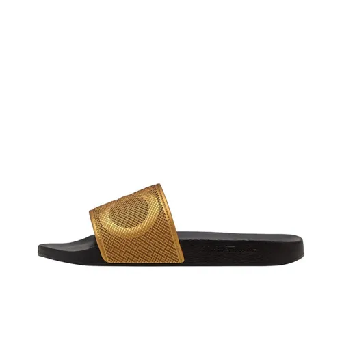 Ferragamo Gancini Slide Slippers Men Black/Gold