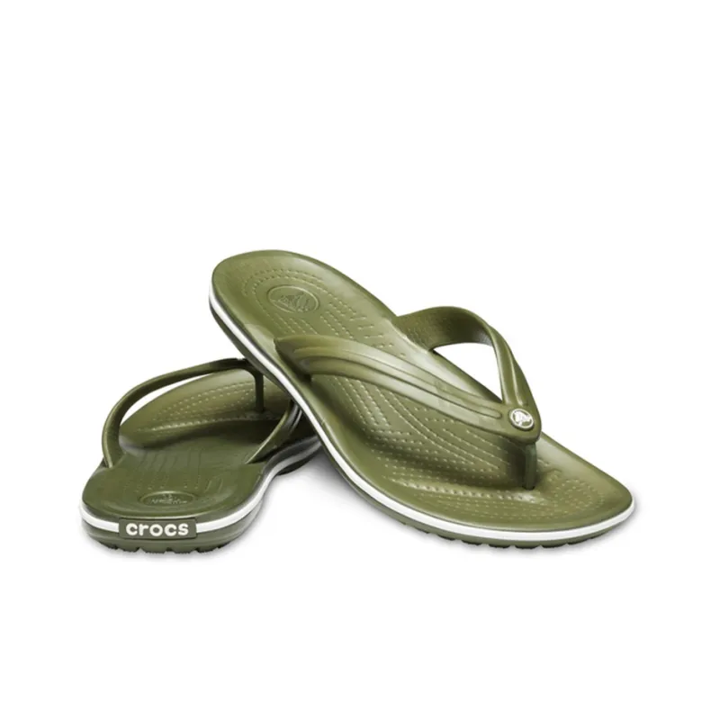 Crocs Quiet Quick Dry Flip Flops Unisex Army Green-2