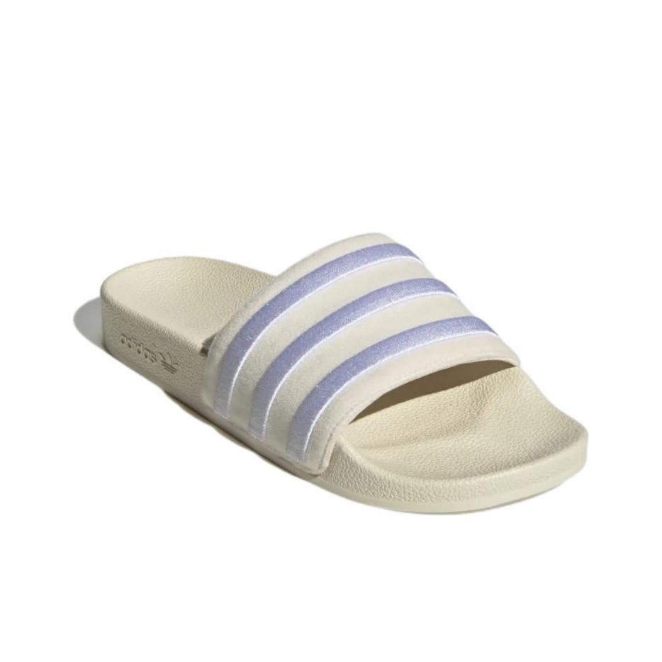 Adidas originals adilette sliders in white navy online