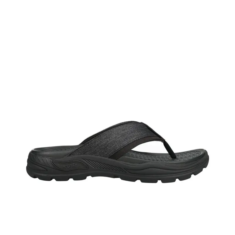 Skechers Arch Fit Motley Rubber Sole Odor-Resistant Slide Slippers Men's Black-1