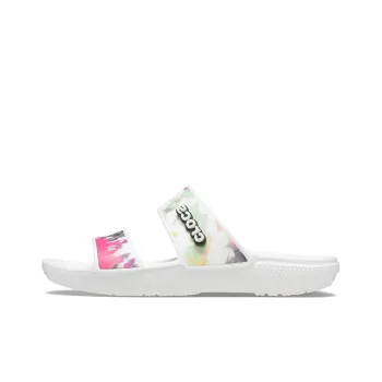 Crocs Classic Tie dye Graphic Sandal 'Black Green' Women's