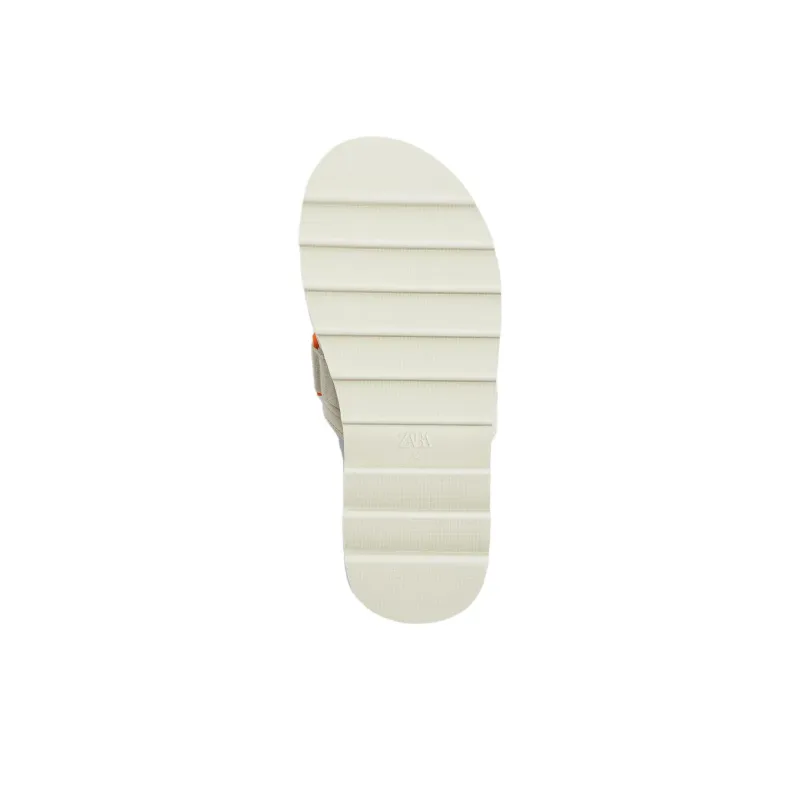 ZARA Rubber Sole Slide Slippers Men's White-3