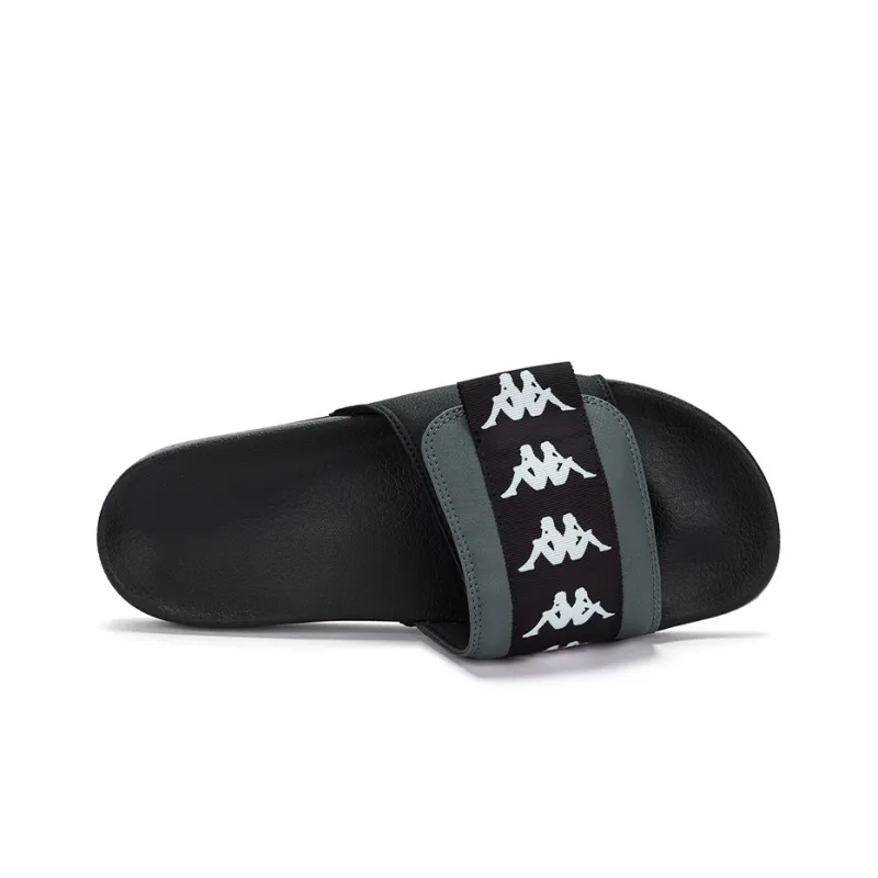 Kappa Slip-Resistant Slide Slippers Unisex Black Gray-3