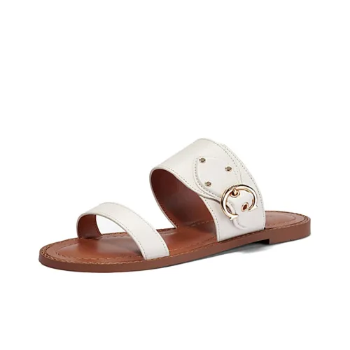 COACH Abrasion-Resistant Slide Slippers Women's White