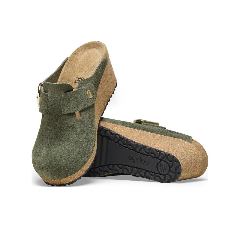Birkenstock Rubber Sole Slip-Resistant Wrap-toe Slippers Unisex Green Narrow Fit-4