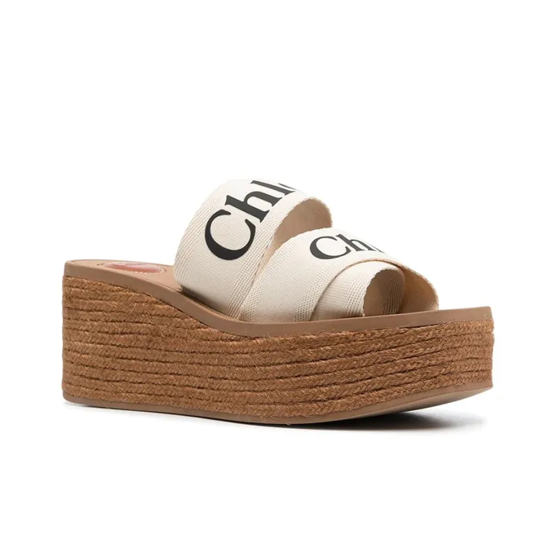 Chloe Rubber Sole Odor Resistant Slide Slippers Women's White-2
