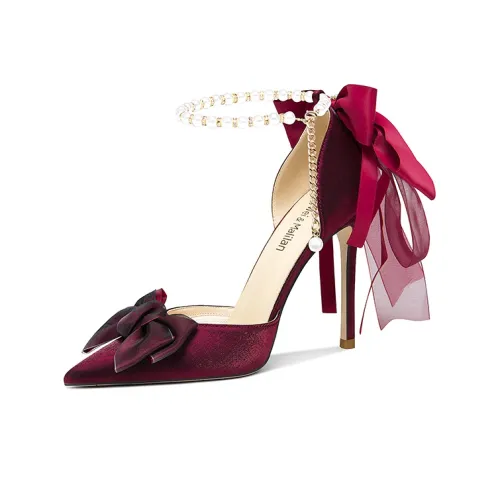 Lily Wei High Heels Women's Burgundy