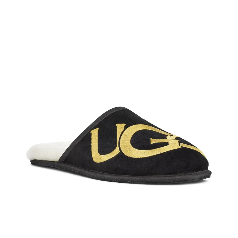 UGG Scuff Logo Slipper Black Gold-2