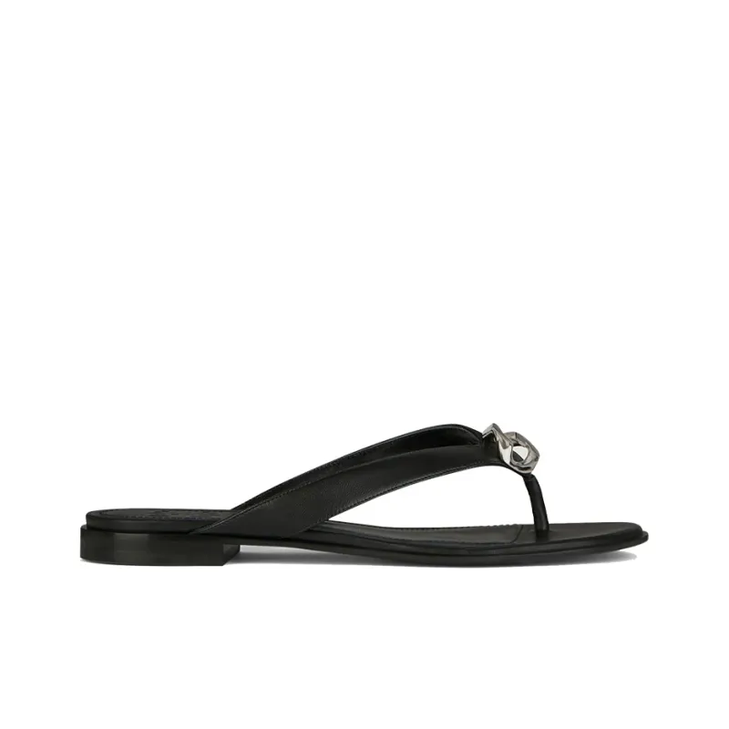 Givenchy Metal Odor Resistant Flip Flops Women's Black-1