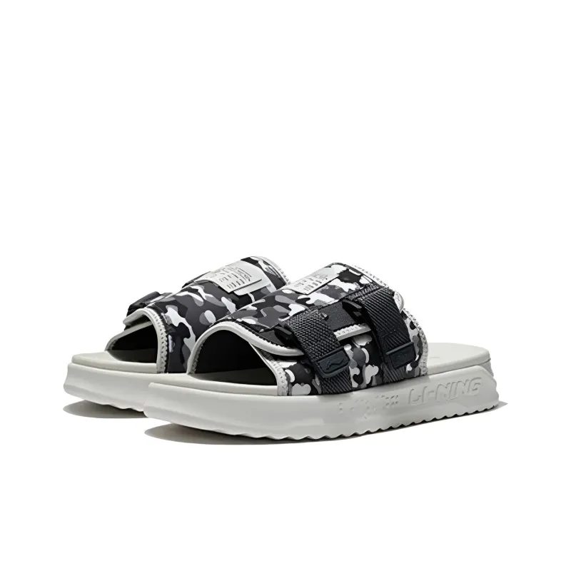 LiNing EVA Slide Slippers Men's Gray Black-2