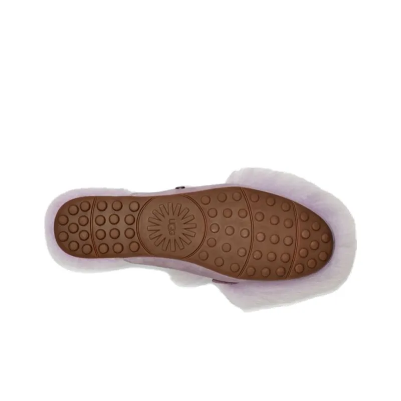UGG Shaine Fluff Lightweight Cozy Flat Plush Slipper Pink Purple Women's-4