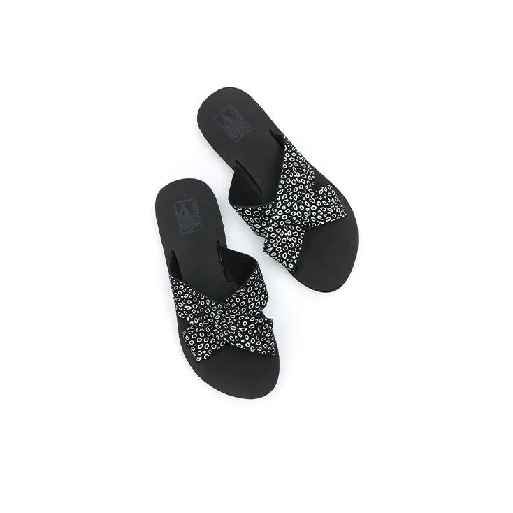 Vans Cross Strap Slide On 'Black White'-3