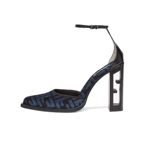 FENDI Baguette High Heels Women's Blue/Black