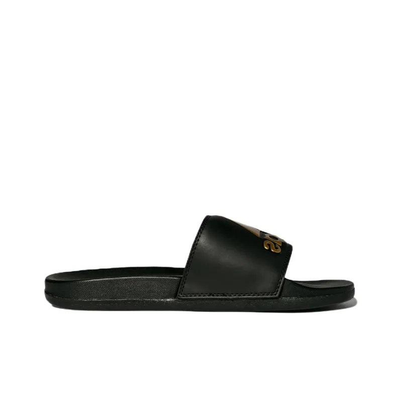 Adidas Adilette Comfort Slides Core Black Gold Metallic-1