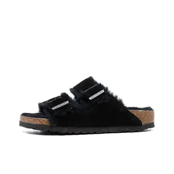 Birkenstock Arizona Shearling Suede Leather Narrow Fit 'Black'