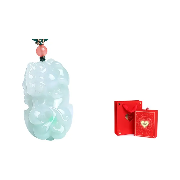 With the heart of the jade Jadeite Necklaces Unisex-9