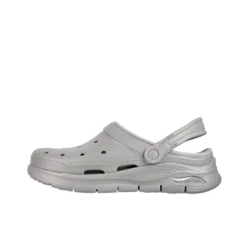 Skechers Arch Fit Slip-Resistant Slide Slippers Men's Light Gray
