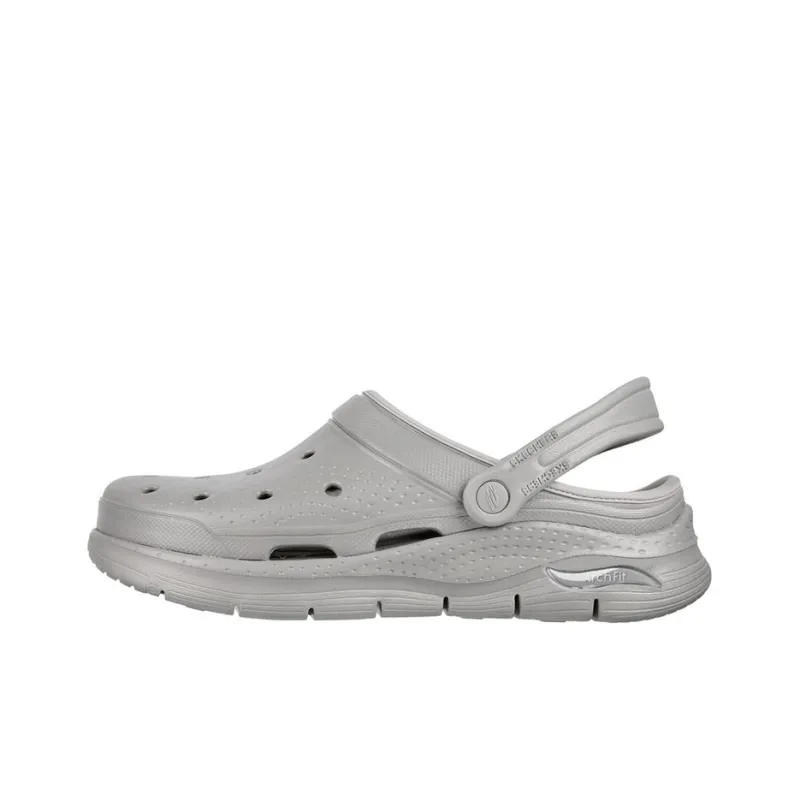 Skechers Arch Fit Slip-Resistant Slide Slippers Men's Light Gray-0