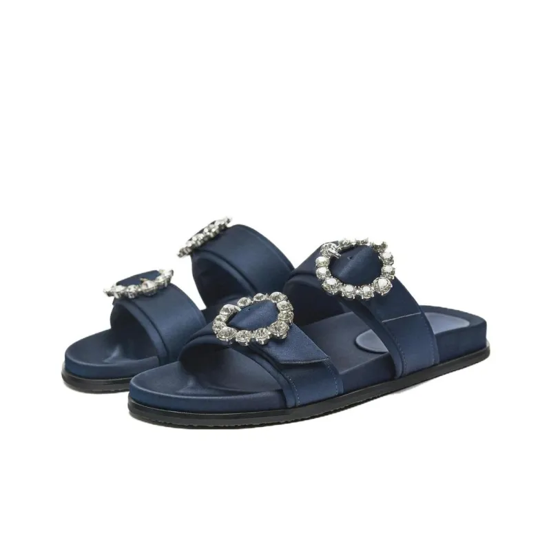 ZARA Quiet Slide Slippers Women's Marine Blue-1