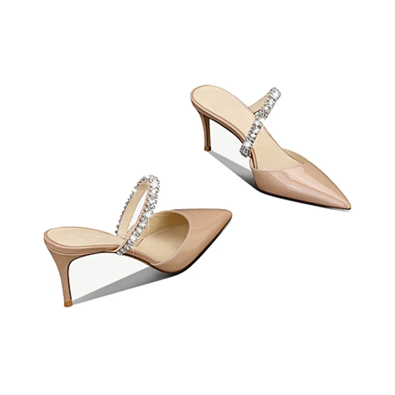 SHUDAIER Wrap-toe Slippers Women's Nude-2