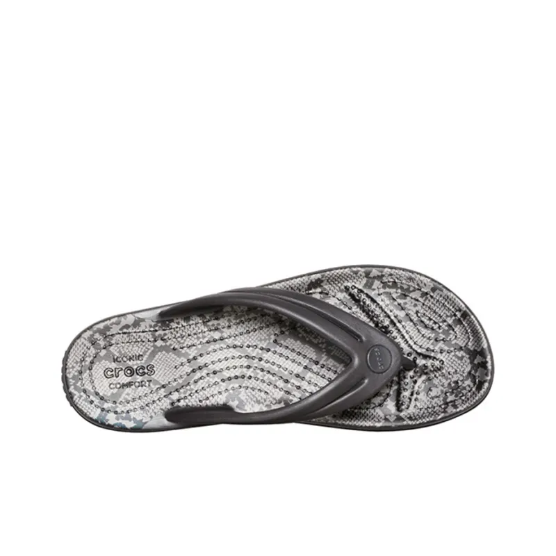 Crocs Leopard Print Printing Flip Flops Shoe Black Women's-2