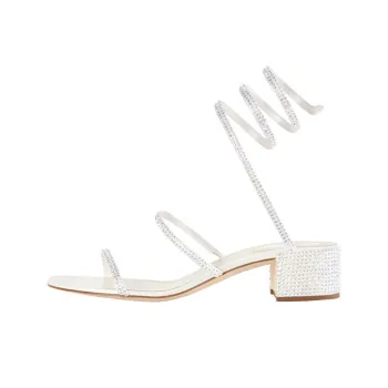 René Caovilla Cleo Embellished Leather Sandals