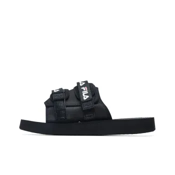 FILA Thick Sole Velcro Black Slippers Women's