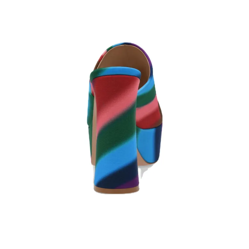 GIANVITO ROSSI Holly 115mm Striped Platform Mules-4