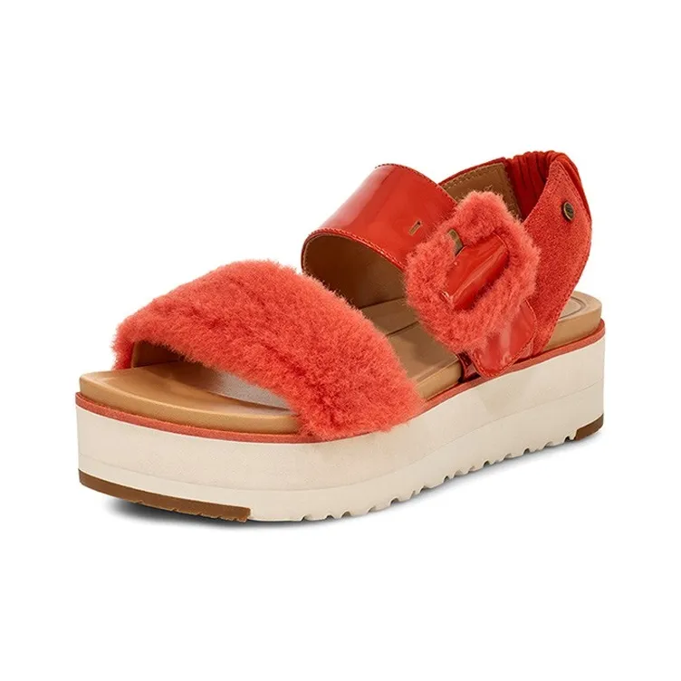 UGG Le Fluff Sports Sandals Women's Rock Red-2