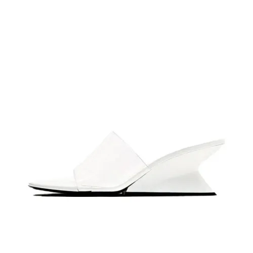 ZARA Quiet Slide Slippers Women's White