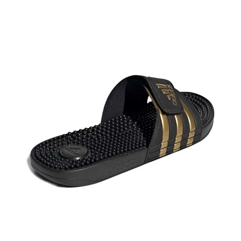 Adidas Adissage Slides Core Black Gold Metallic-3