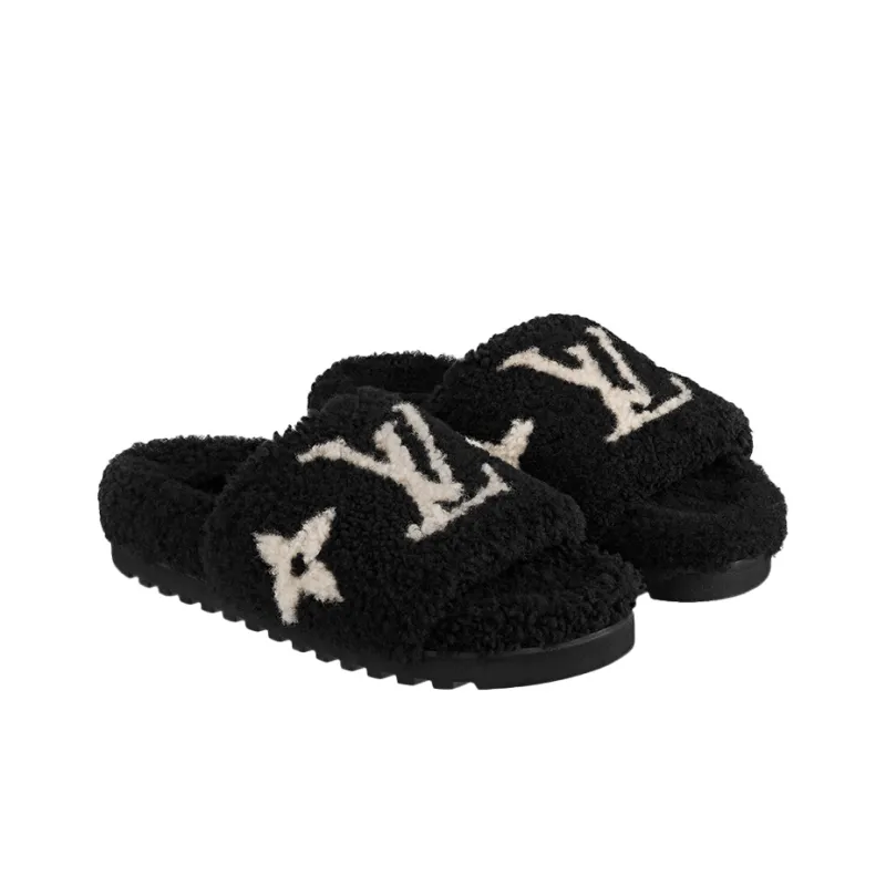 LOUIS VUITTON Paseo Comfort Mules 'Black With White Logo' Women's-2