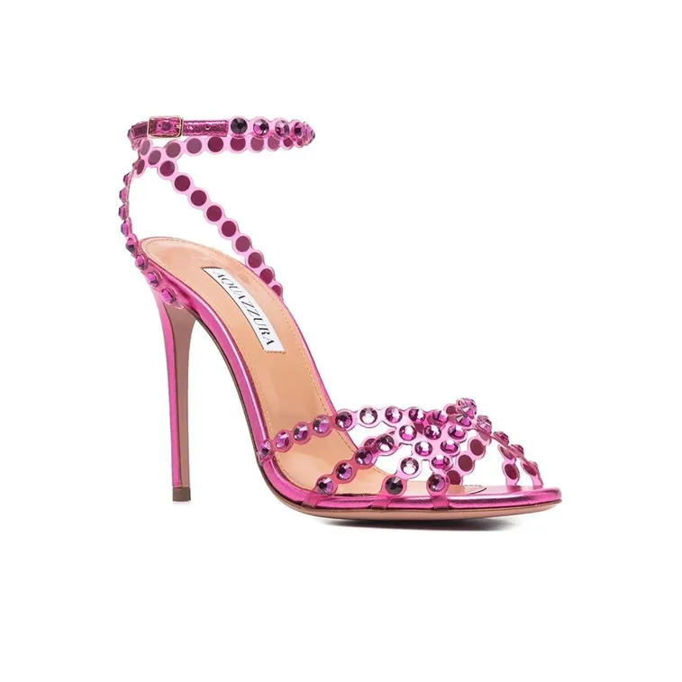 AQUAZZURA Tequila Plexi 105 Stylish Sandals Women's Pink-2
