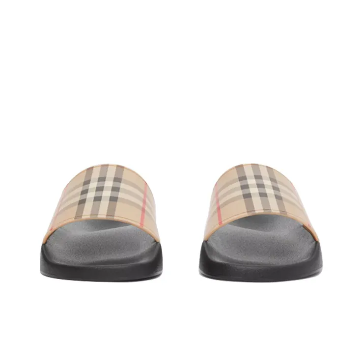 Burberry Furley Check Slides Archive Beige-2