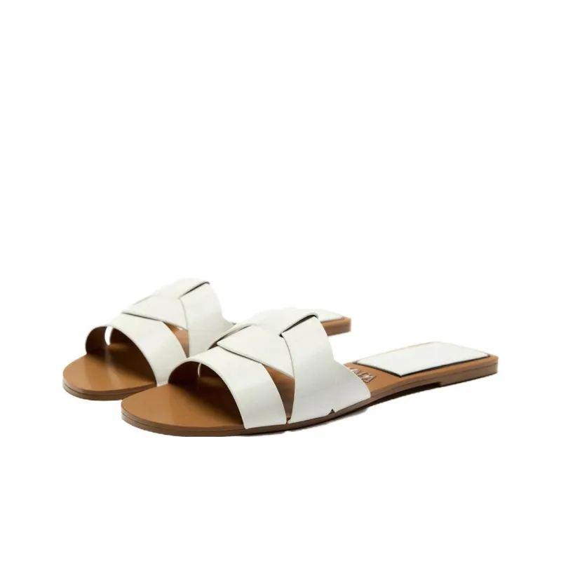 ZARA Rubber Sole Slide Slippers Women's Gray-1
