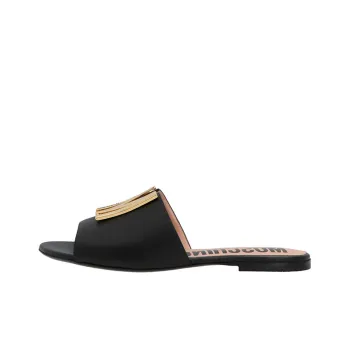 MOSCHINO Abrasion Resistant Slide Slippers Women's Black