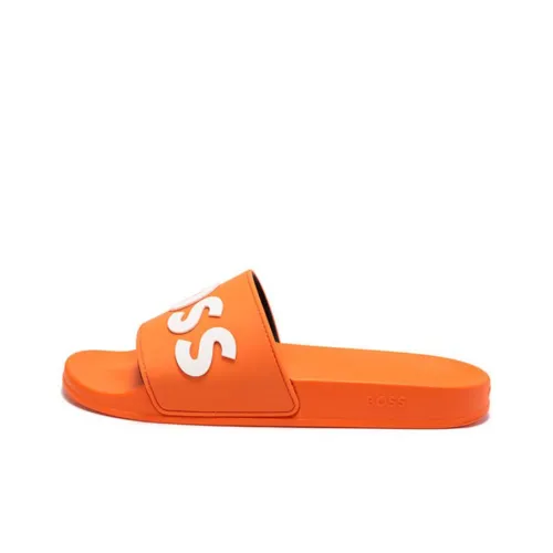 HUGO BOSS Slide Slippers Men Orange/White