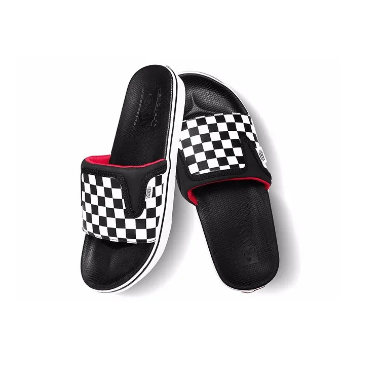 Vans UltraCush Slide OnSlippers Black/White Chess Board Black And White-2