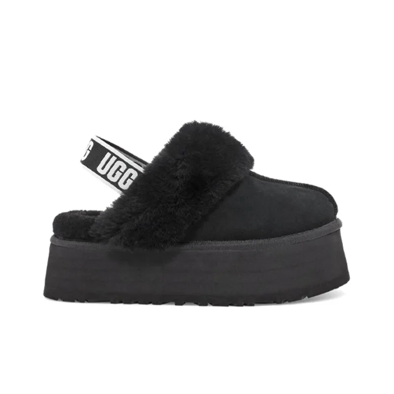 UGG Funkette Slipper Black Women's-1