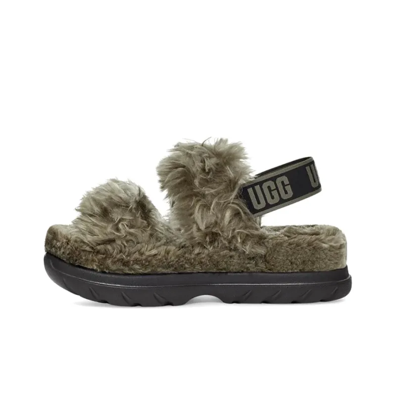 UGG Fluff Sugar Sandal Stylish Sandals Women's Olive-0